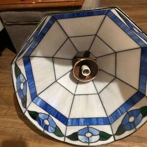 Tiffany & Co. Blue and Green Floral Glass Shade